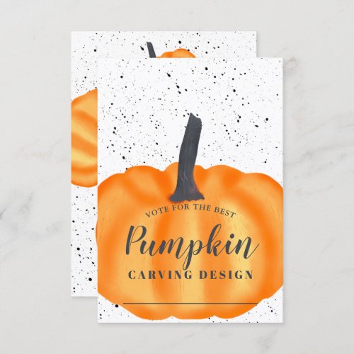 Halloween orange pumpkin carving design voting invitation