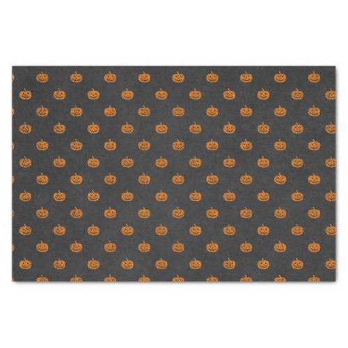 Halloween Orange Pumpkin Chalkboard Pattern Tissue Paper