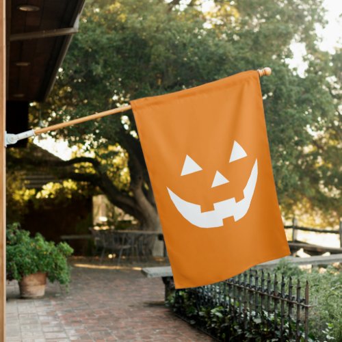 Halloween orange pumpkin face Jack o lantern cute House Flag