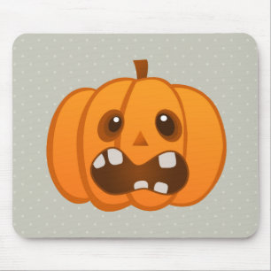 Halloween Orange Pumpkin Jack-o'-lantern Mouse Pad