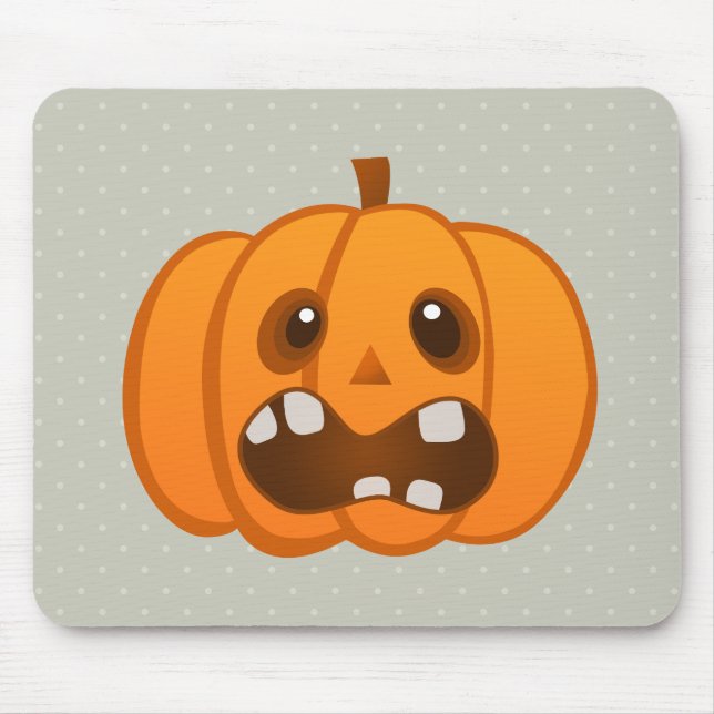 Halloween Orange Pumpkin Jack-o'-lantern Mouse Pad (Front)
