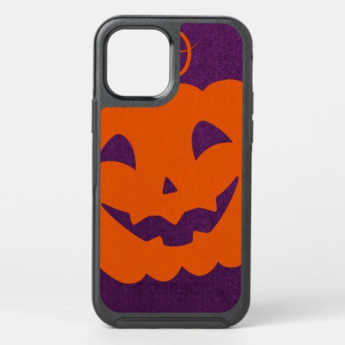 Halloween Orange Pumpkin on Purple Background OtterBox Symmetry iPhone 12 Case