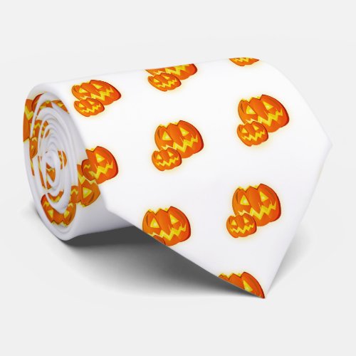 Halloween Orange Pumpkin Pattern Neck Tie