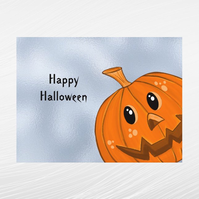 Halloween Orange Pumpkin Selfie Holiday Postcard (Creator Uploaded)