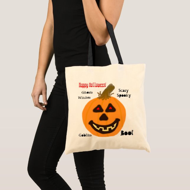 Halloween Orange Pumpkin  Tote Bag (Front (Product))