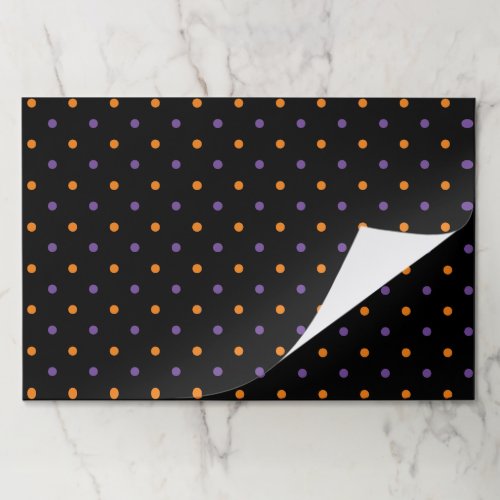 Halloween orange purple black polka dots placemats