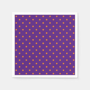 Halloween orange purple polka dots paper  napkins