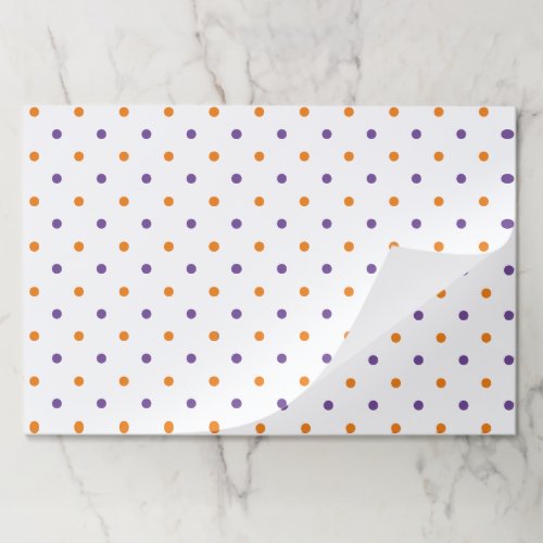 Halloween orange purple white polka dots placemats