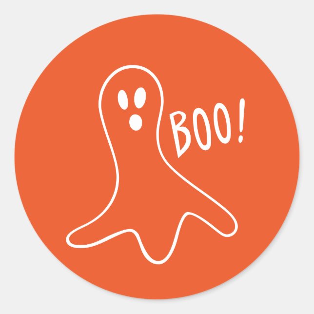 Halloween Orange Scary Ghost 4Jimmy Classic Round Sticker (Front)