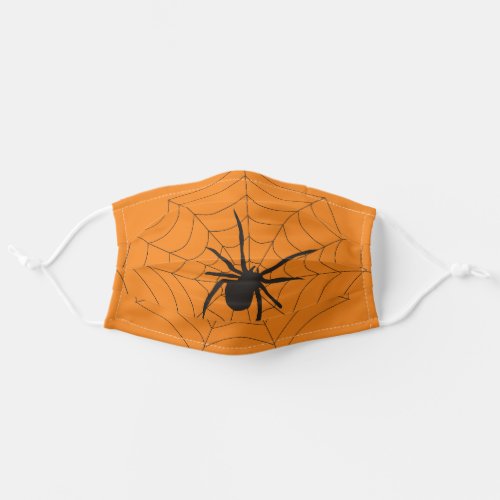 Halloween Orange Spider Web Adult Cloth Face Mask