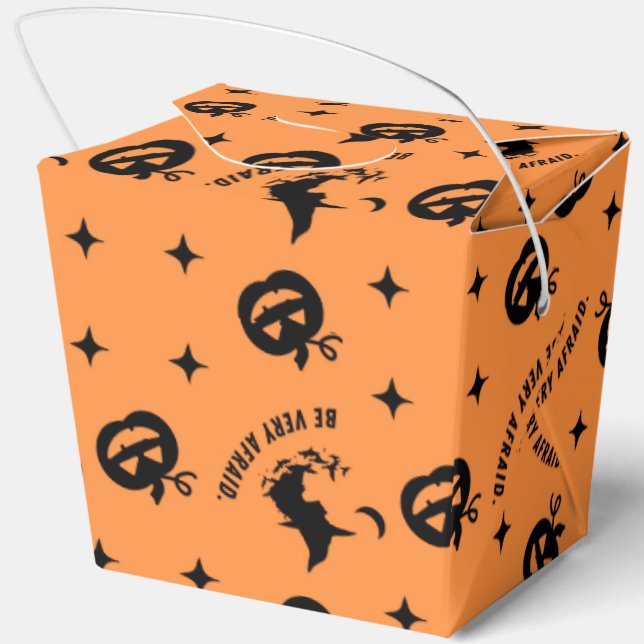 Halloween Orange Spooky Pumpkin Witch  Favor Boxes (Back)