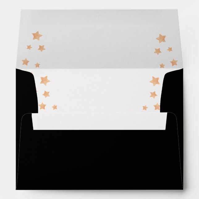 Halloween Orange Stars Black  Envelope (Back (Bottom))