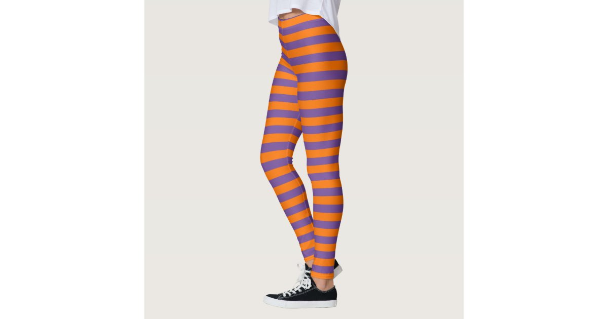 Halloween - Orange Striped Witch Leggings