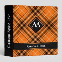 Halloween Orange Tartan 3 Ring Binder