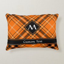 Halloween Orange Tartan Accent Pillow