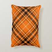 Halloween Orange Tartan Accent Pillow (Back(Vertical))