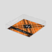 Halloween Orange Tartan Acrylic Tray