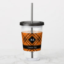 Halloween Orange Tartan Acrylic Tumbler