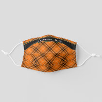 Halloween Orange Tartan Adult Cloth Face Mask