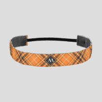 Halloween Orange Tartan Athletic Headband