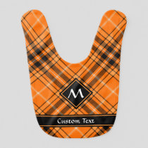 Halloween Orange Tartan Baby Bib