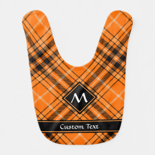 Halloween Orange Tartan Baby Bib