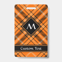 Halloween Orange Tartan Badge