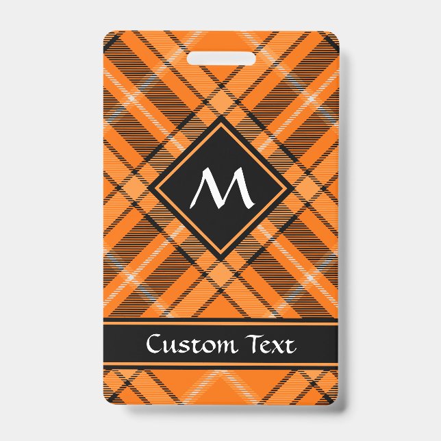 Halloween Orange Tartan Badge (Front)