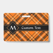 Halloween Orange Tartan Badge