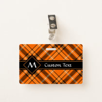 Halloween Orange Tartan Badge