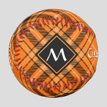 Halloween Orange Tartan Baseball