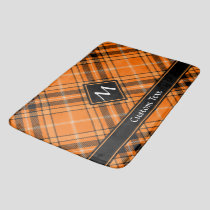 Halloween Orange Tartan Bath Mat