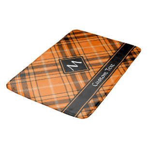 Halloween Orange Tartan Bath Mat