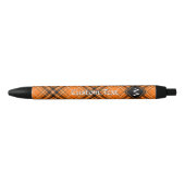 Halloween Orange Tartan Black Ink Pen (Front)