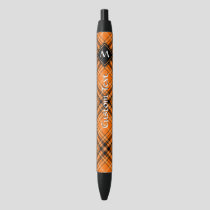 Halloween Orange Tartan Black Ink Pen