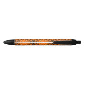 Halloween Orange Tartan Black Ink Pen (Back)