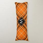 Halloween Orange Tartan Body Pillow (Front Vertical)