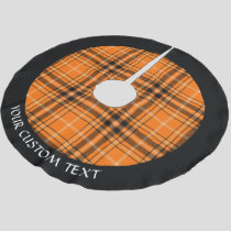 Halloween Orange Tartan Brushed Polyester Tree Skirt