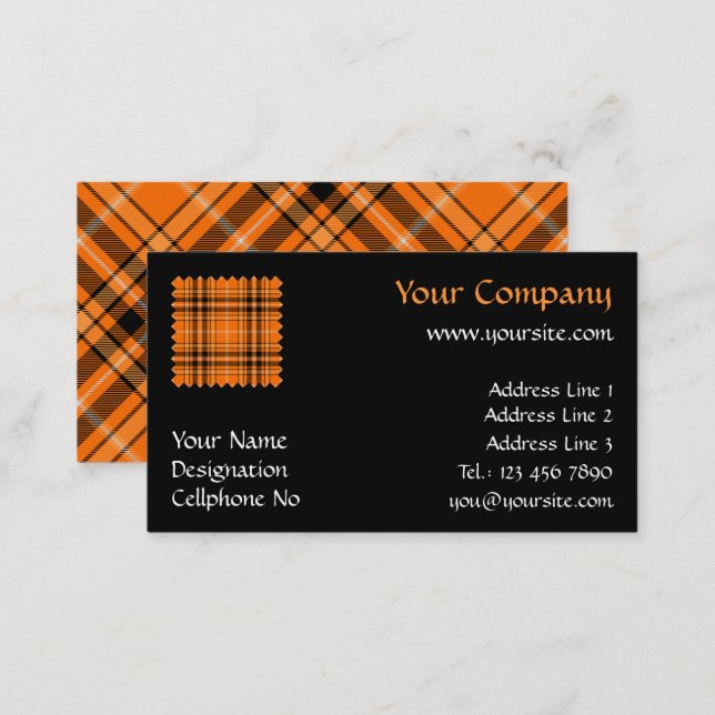Halloween Orange Tartan Business Card (Front/Back)