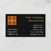 Halloween Orange Tartan Business Card (Front)