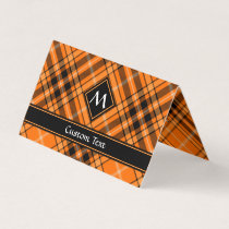 Halloween Orange Tartan Business Card