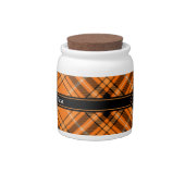 Halloween Orange Tartan Candy Jar (Front)