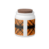 Halloween Orange Tartan Candy Jar (Back)