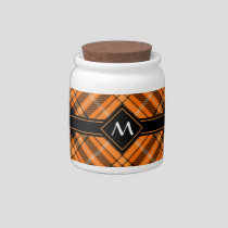 Halloween Orange Tartan Candy Jar