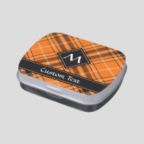 Halloween Orange Tartan Candy Tin