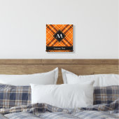 Halloween Orange Tartan Canvas Print (Insitu(Bedroom))