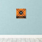 Halloween Orange Tartan Canvas Print (Insitu(Wood Floor))
