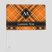 Halloween Orange Tartan Car Flag