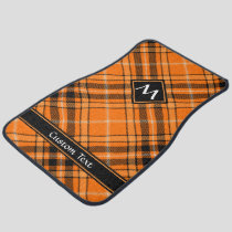 Halloween Orange Tartan Car Floor Mat