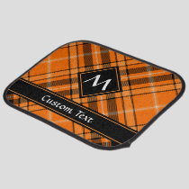 Halloween Orange Tartan Car Floor Mat